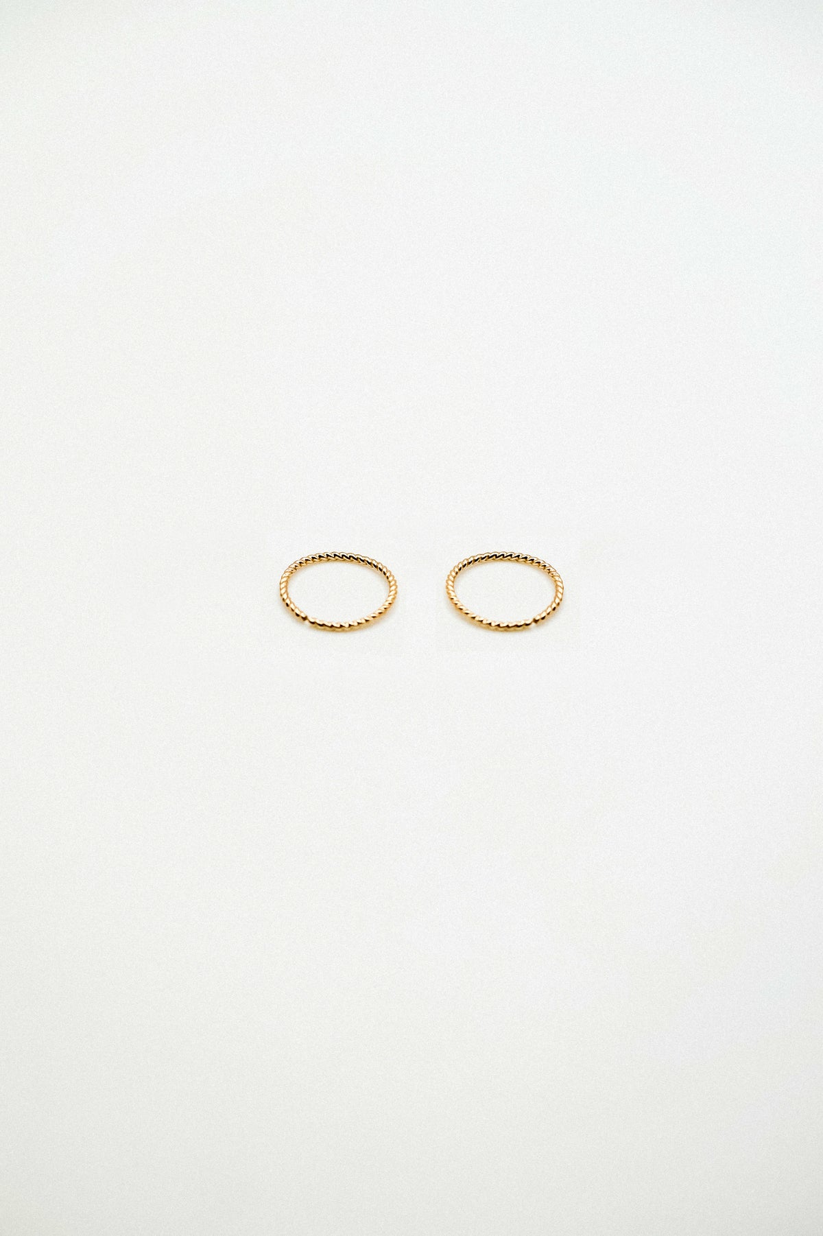 Twist Huggie Hoop Earring in Solid 14K Gold