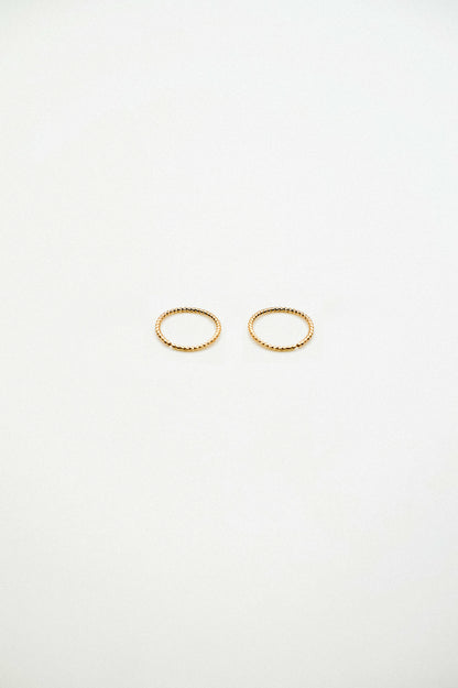 Twist Huggie Hoop Earring in Solid 14K Gold