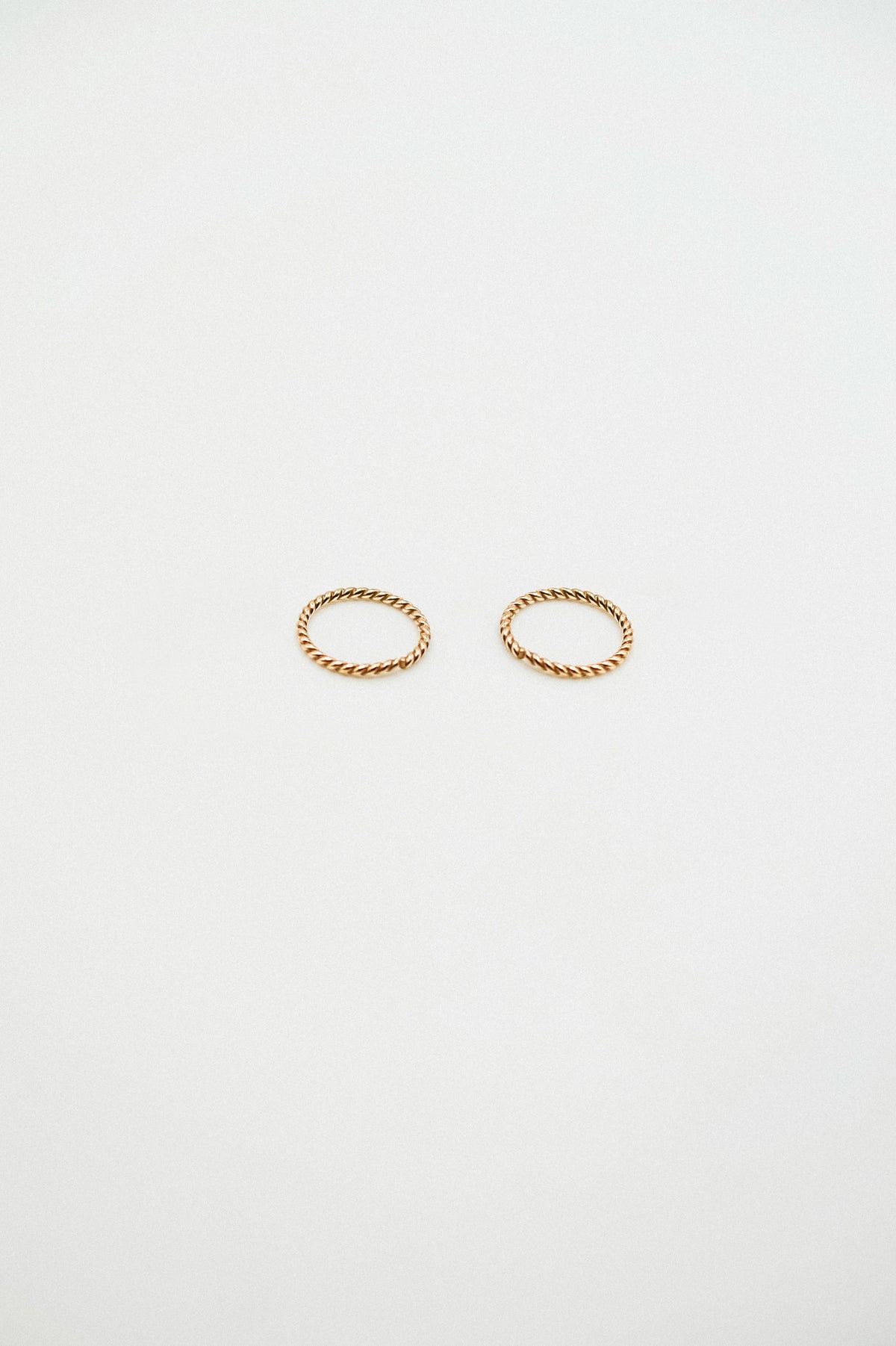 Twist Huggie Hoop Earring in Solid 14K Gold