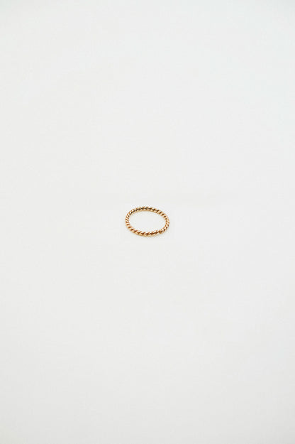 Twist Huggie Hoop Earring in Solid 14K Gold