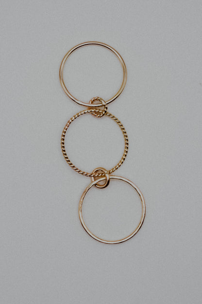 Twist Ladder Link Ring, 14K Gold Fill