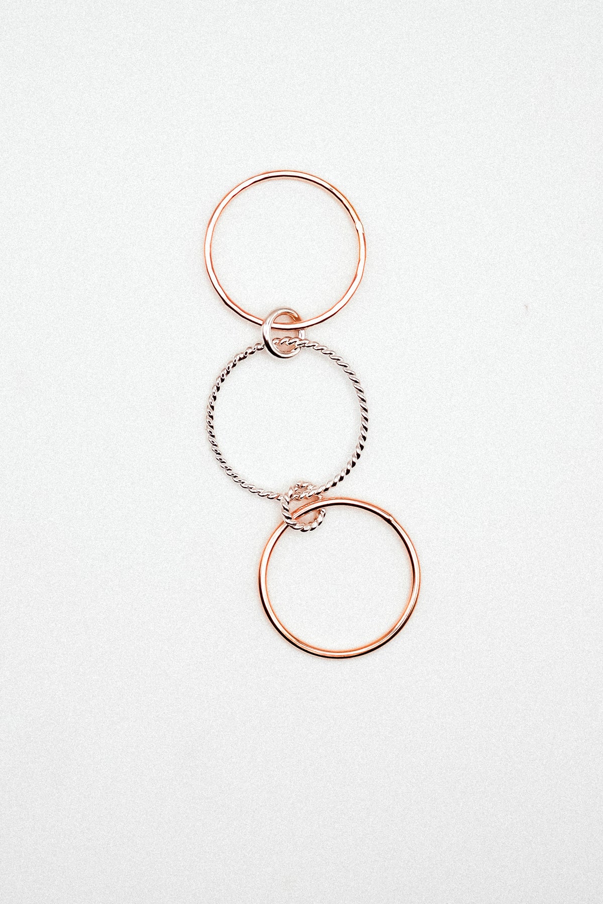 Twist Ladder Link Ring, Mixed Metal
