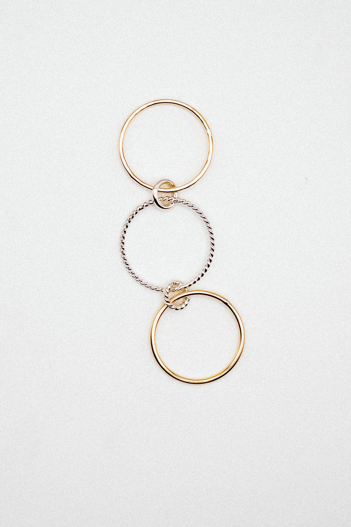 Twist Ladder Link Ring, Mixed Metal