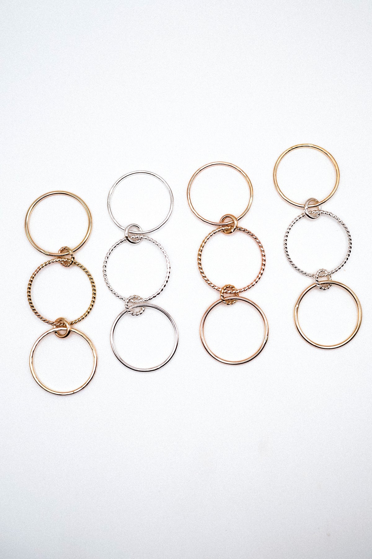 Twist Ladder Link Ring, Mixed Metal