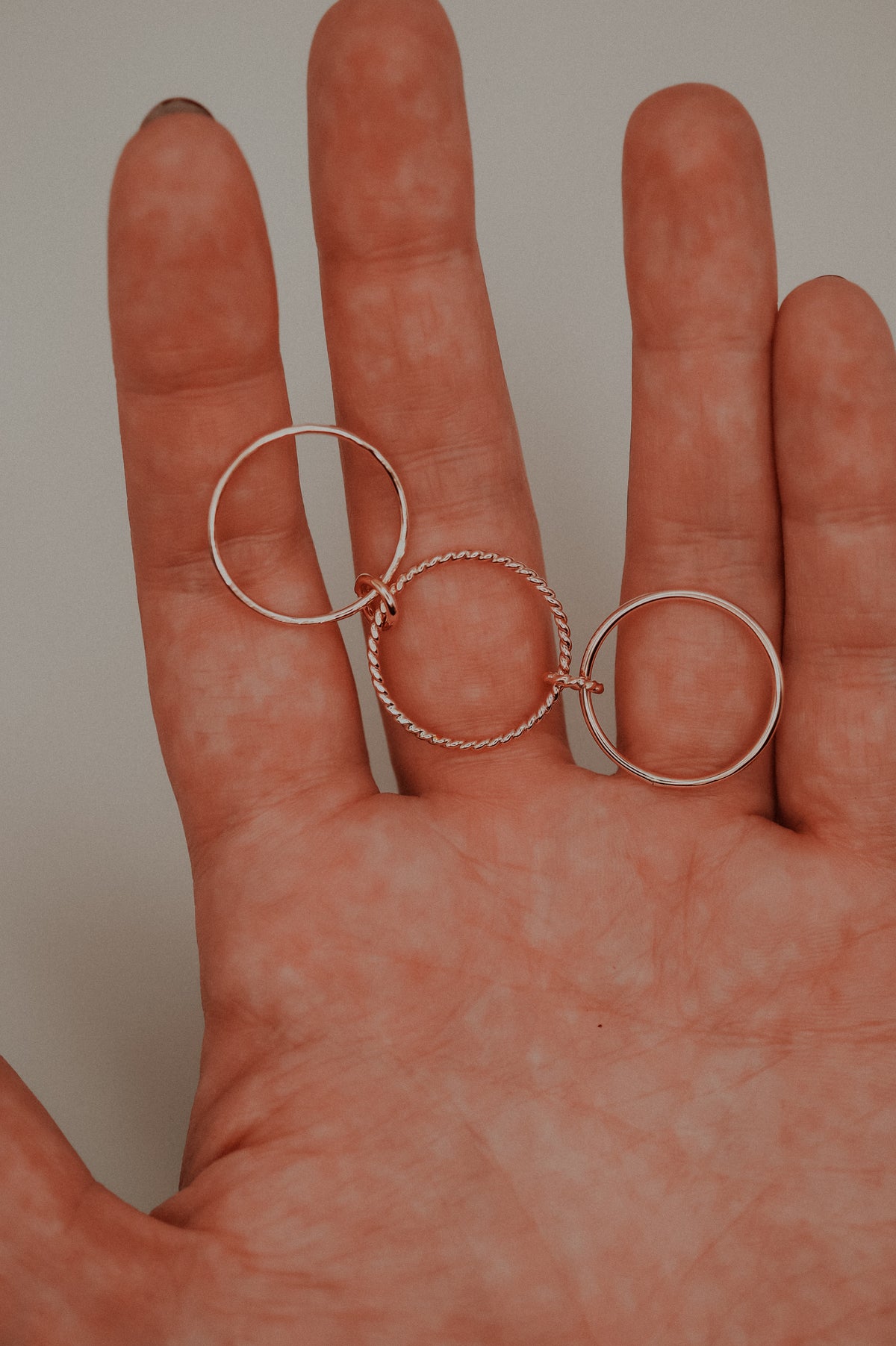 Twist Ladder Link Ring, 14K Rose Gold Fill