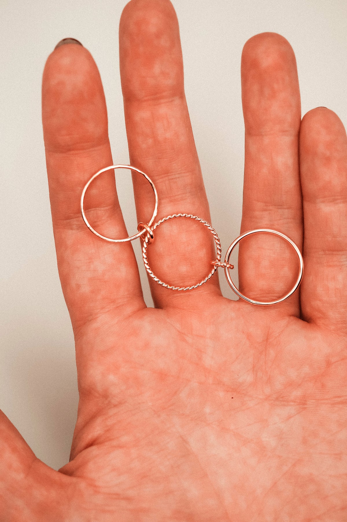 Twist Ladder Link Ring, 14K Rose Gold Fill
