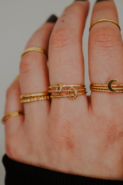 Twist Ladder Link Ring, 14K Gold Fill