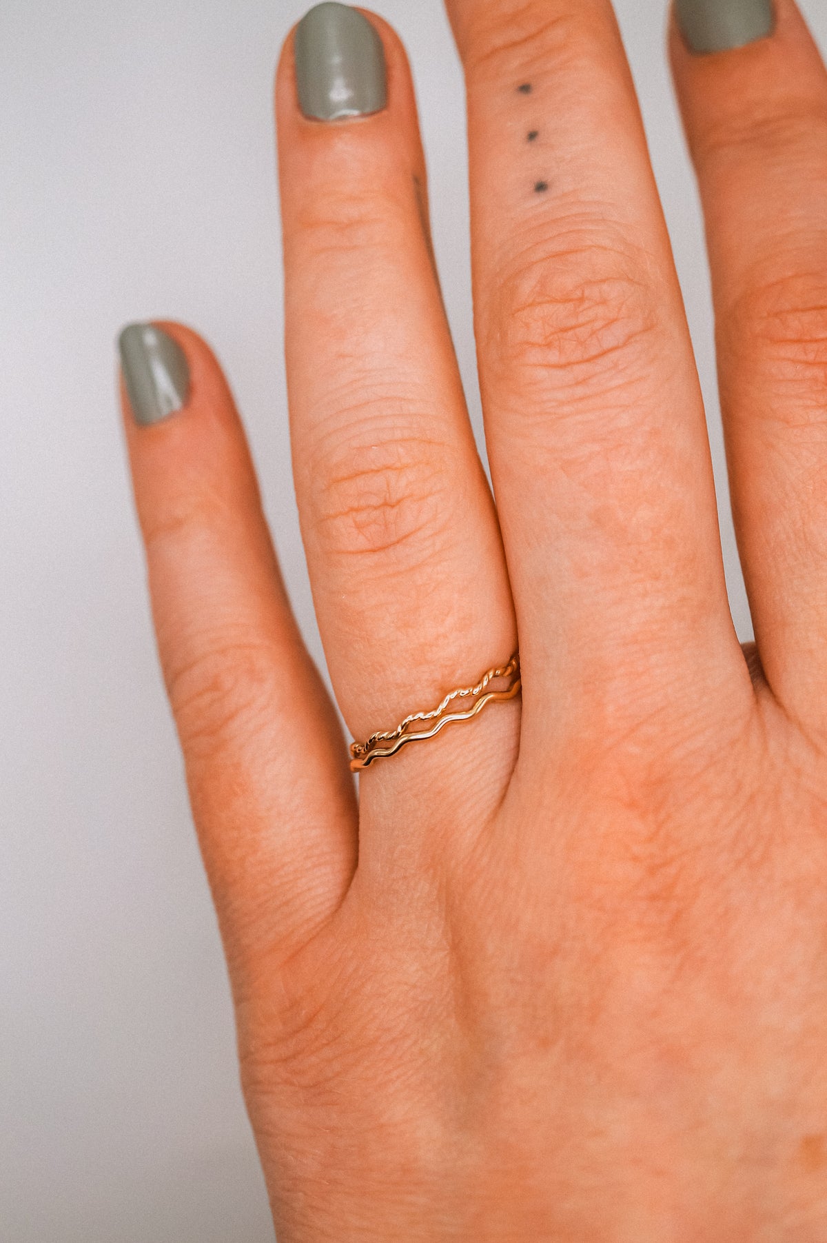 Twist Squiggle Ring Set of 2, 14K Gold Fill