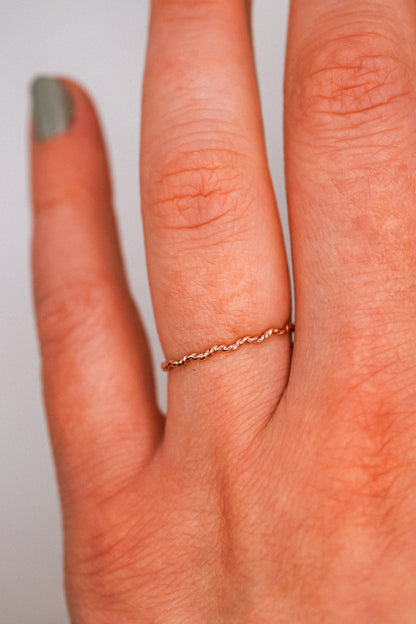 Twist Squiggle Ring, 14K Rose Gold Fill