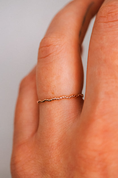 Twist Squiggle Ring, 14K Rose Gold Fill