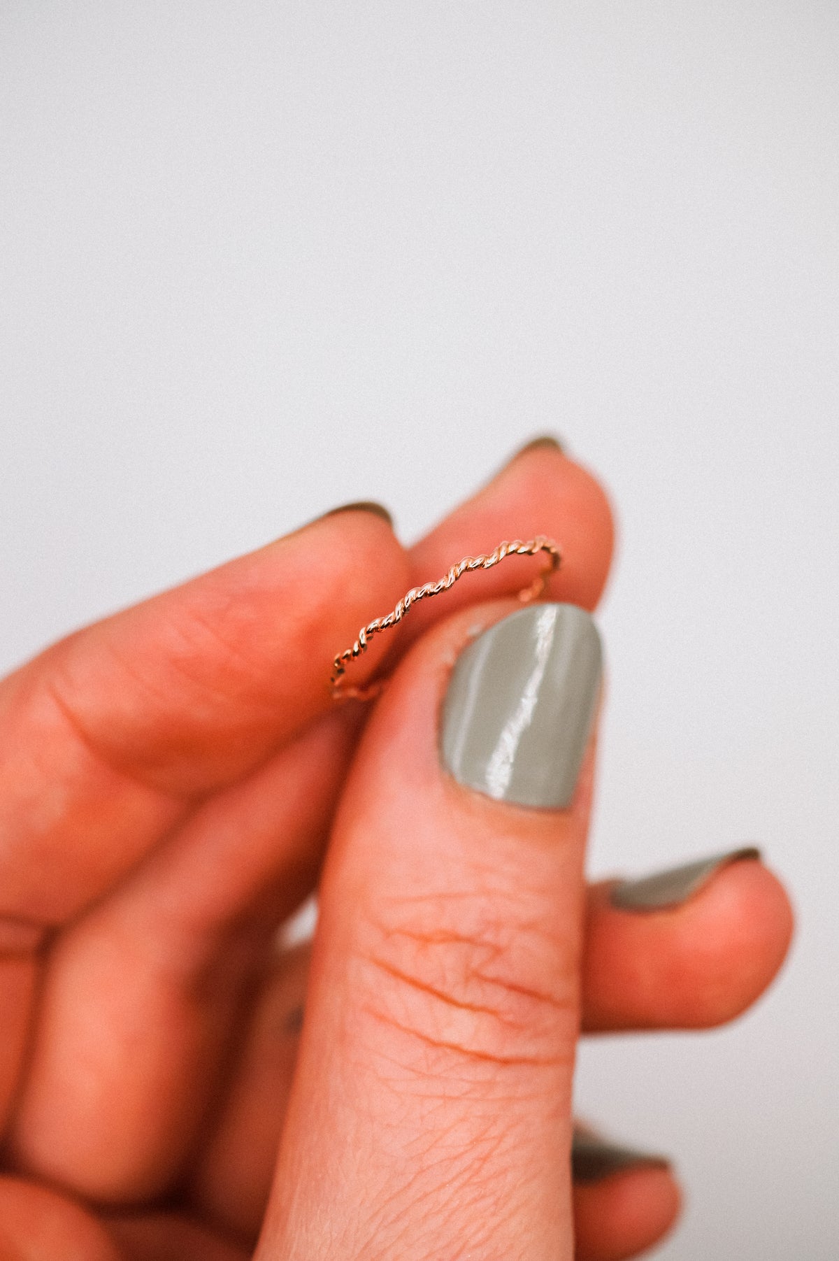 Twist Squiggle Ring, Solid 14K Rose Gold