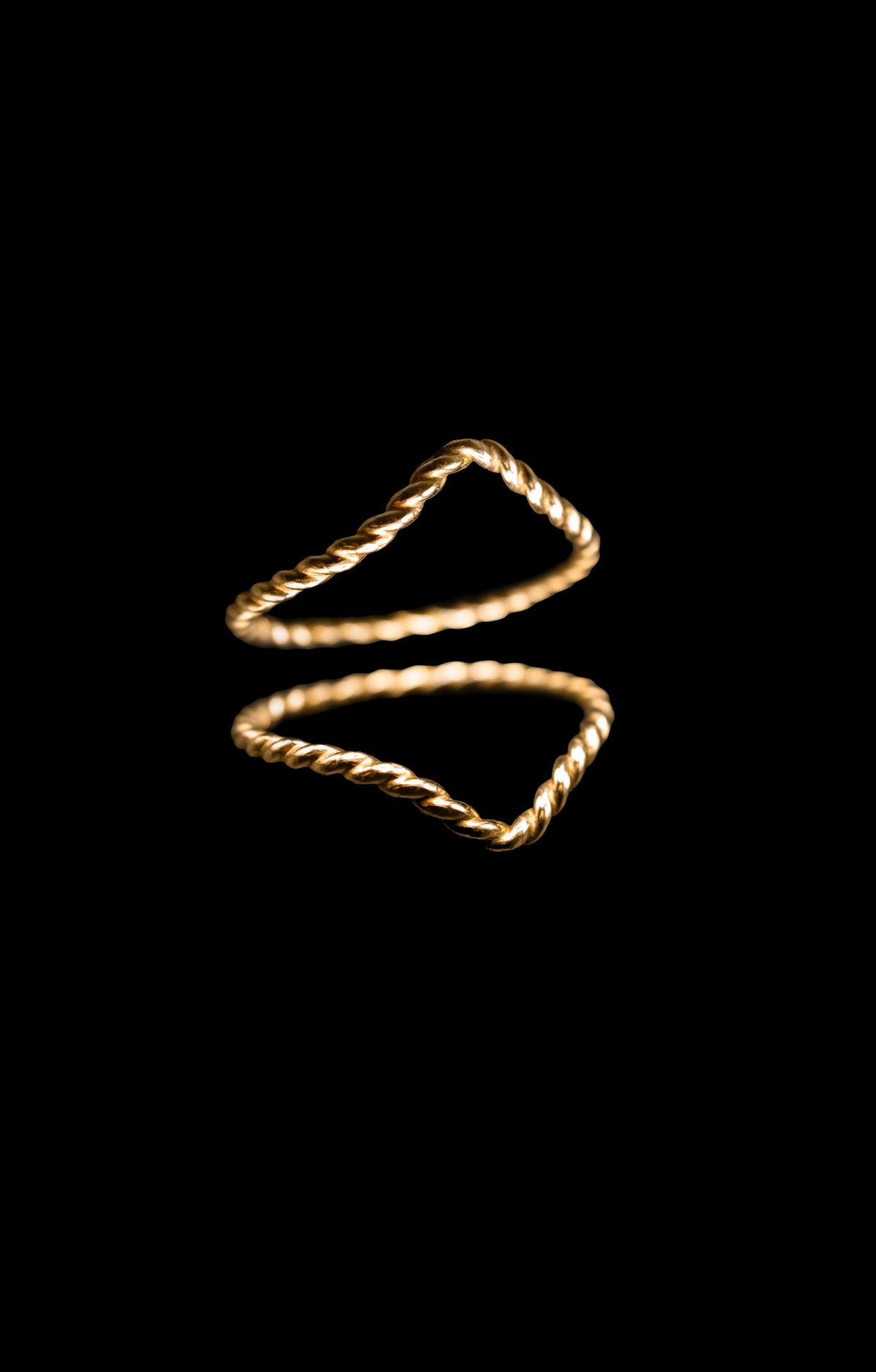 Twist Teardrop Set of 2 Stacking Rings in Gold, Rose Gold or Silver