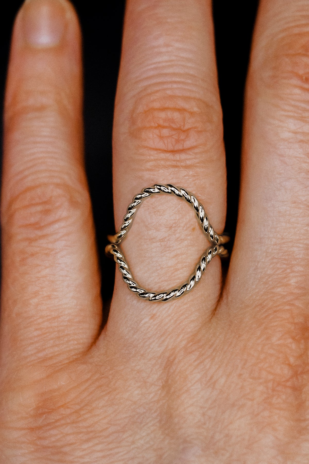 Twist Arc Set of 2 Stacking Rings in Gold, Rose Gold or Silver