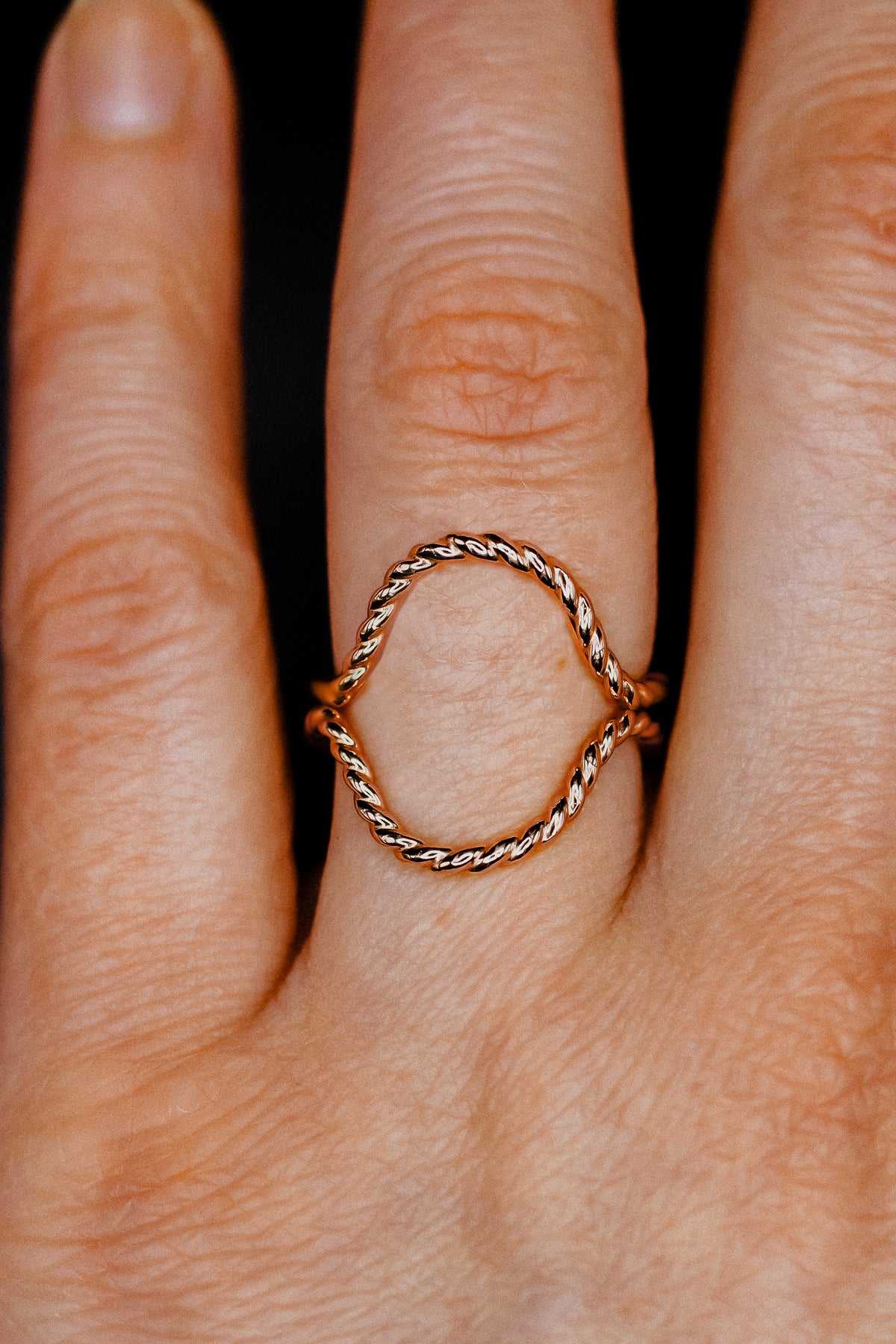 Twist Arc Set of 2 Stacking Rings in Gold, Rose Gold or Silver