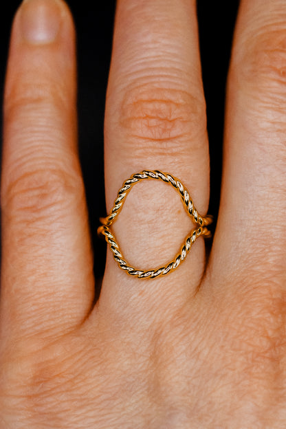 Twist Arc Set of 2 Stacking Rings in Gold, Rose Gold or Silver