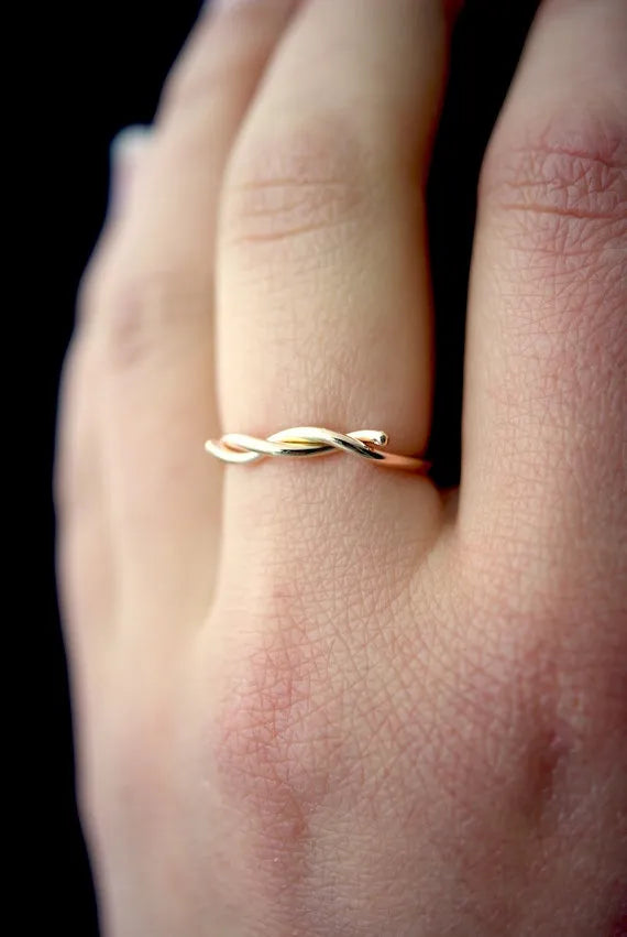 Barbed Wire Ring, Solid 14K Gold