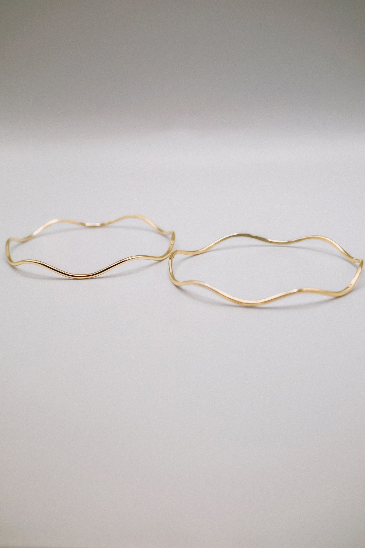 Wave Bangle Bracelet, Gold Fill, Rose Gold Fill or Sterling Silver