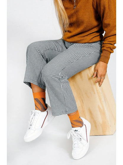 Orange Zebra Ankle Socks