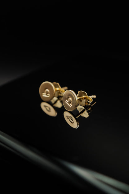 Zodiac Dot Stud Earrings in Gold Fill, Rose Gold Fill, or Sterling Silver