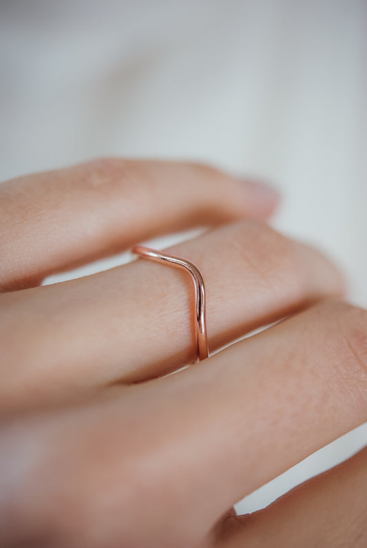 Teardrop Ring, Solid 14K Rose Gold