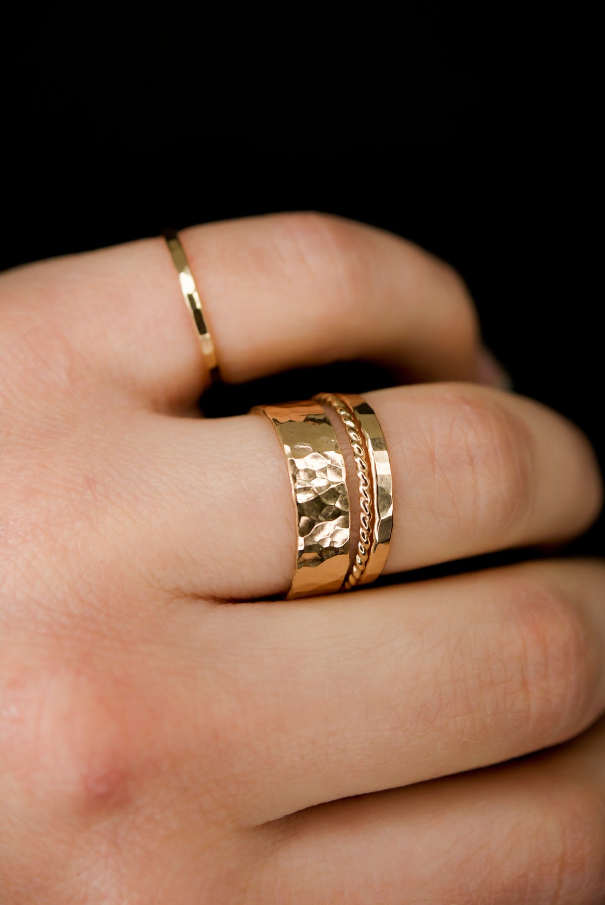Essential Set of 3 Stacking Rings, Gold Fill, Rose Gold Fill or Sterling Silver