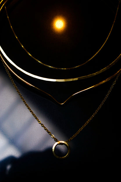 Teardrop Collar Necklace, Gold Fill, Rose Gold Fill, or Sterling Silver