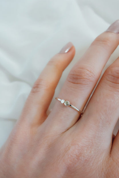 Double Pebble Ring, Sterling Silver