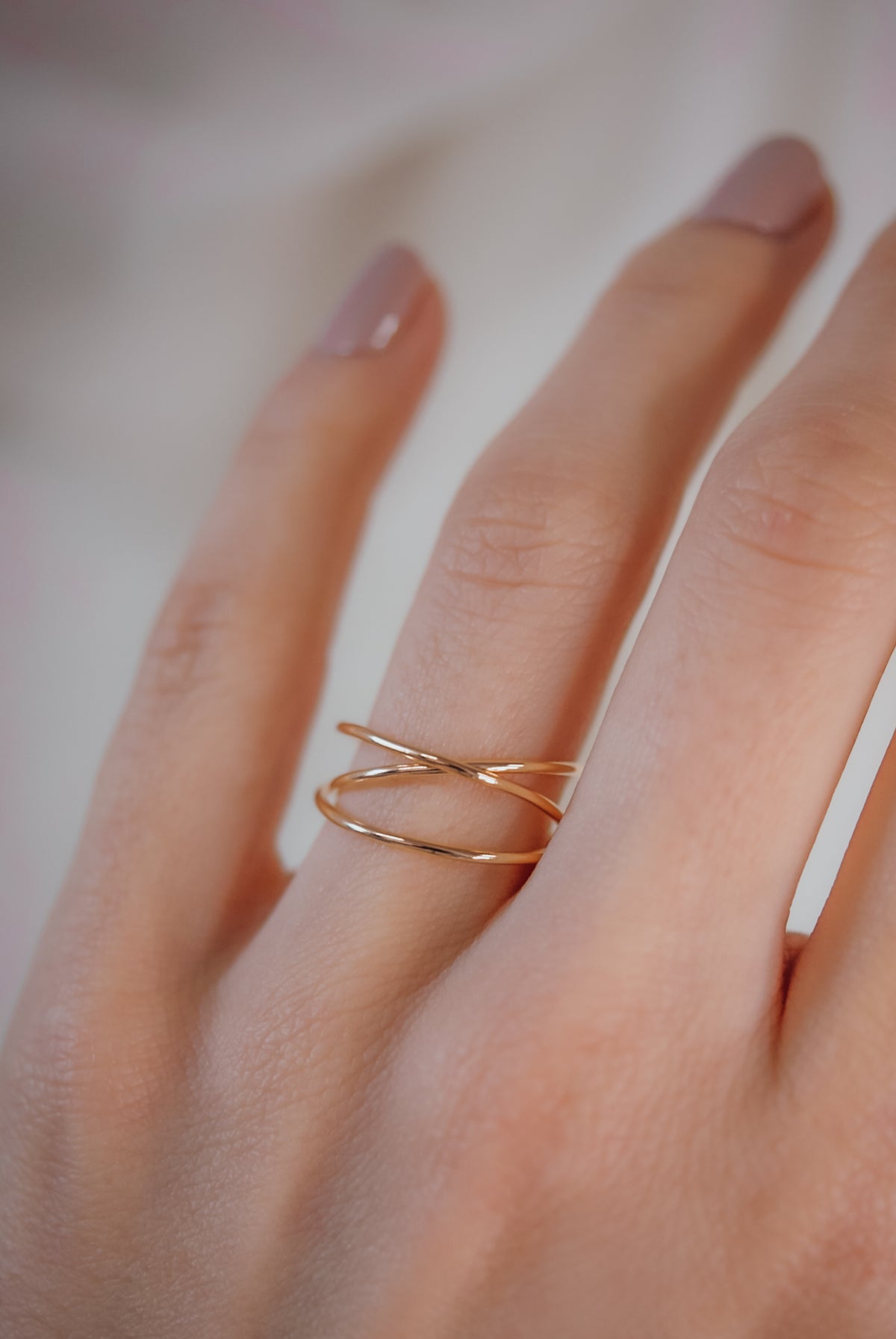 Wraparound Ring, Solid 14K Rose Gold