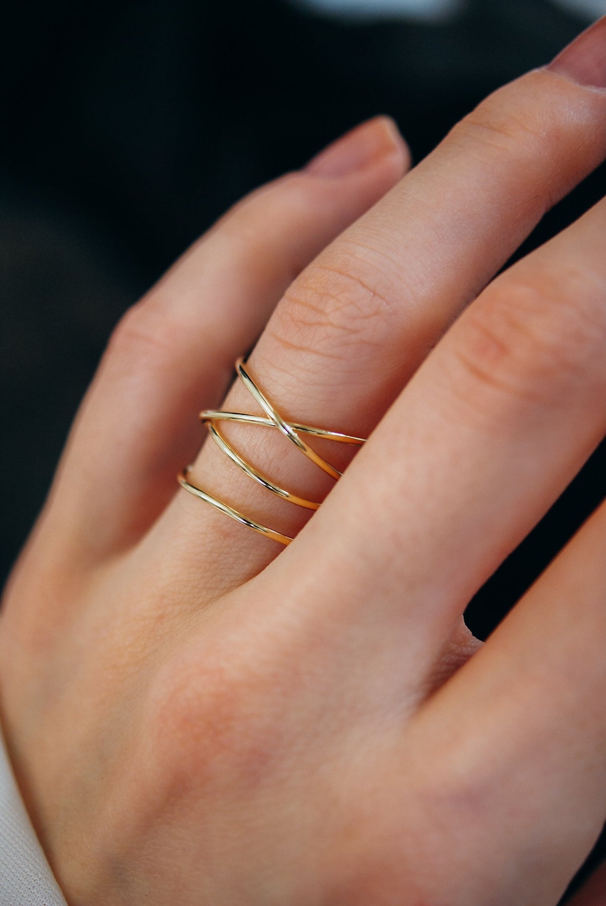 Large Wraparound Ring, Solid 14K Gold