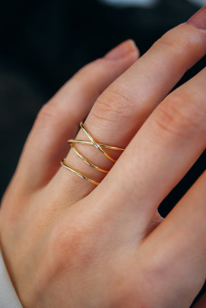 Large Wraparound Ring, Solid 14K Gold