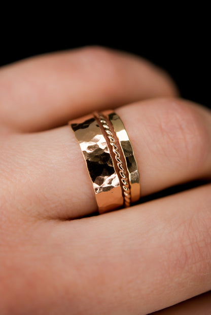 Essential Set of 3 Stacking Rings, Gold Fill, Rose Gold Fill or Sterling Silver