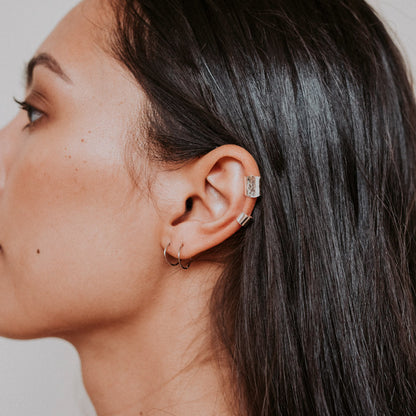 Shield Ear Cuff, Gold Fill, Rose Gold Fill, or Sterling Silver
