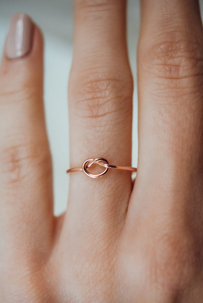 Open Knot Ring, Solid 14K Rose Gold