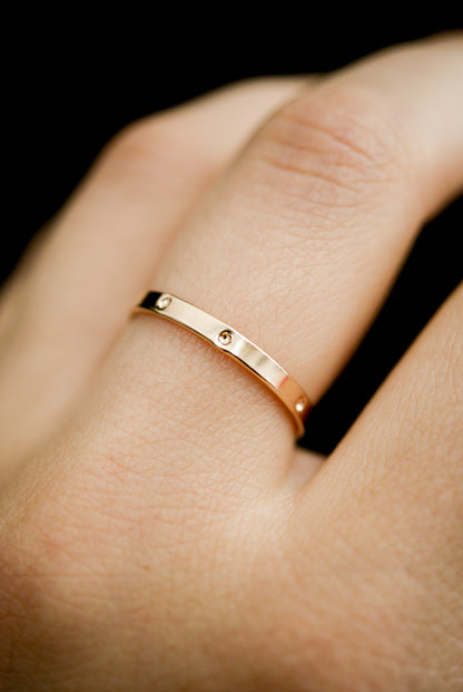 Dotted Mirror Band, 14K Gold Fill
