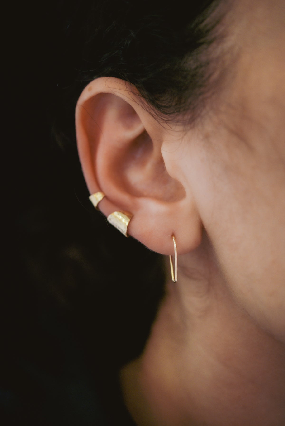 Shield Ear Cuff, Gold Fill, Rose Gold Fill, or Sterling Silver