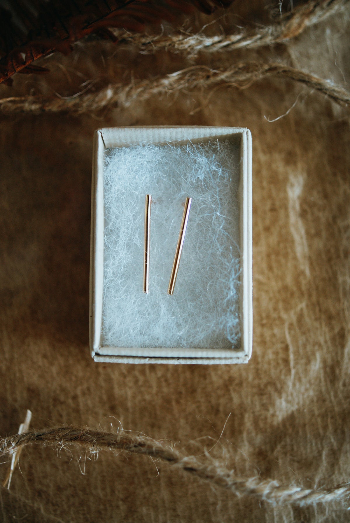 Bar Stud Earrings, Gold Fill, Rose Gold Fill or Sterling Silver