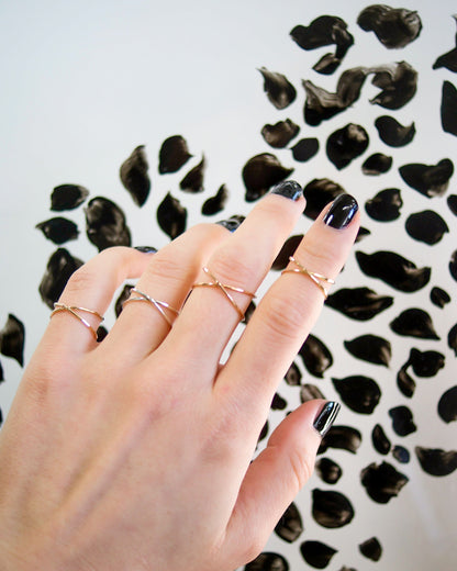 X-Ring, Solid 14K Rose Gold