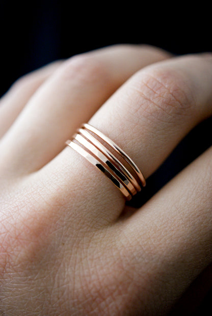 Thick Ring, Solid 14K Rose Gold