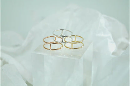 Small Cage Ring, Sterling Silver