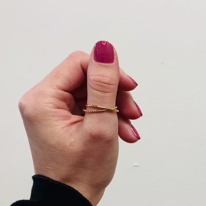 Twist Interlocking Set of 2 Rings, 14K Gold Fill