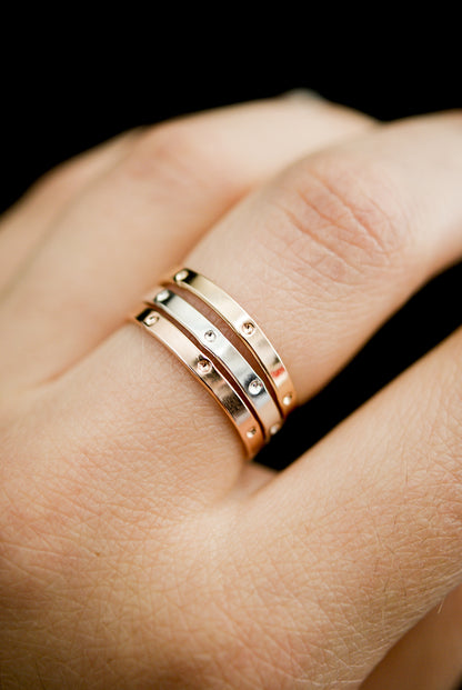 Dotted Mirror Band, 14K Gold Fill