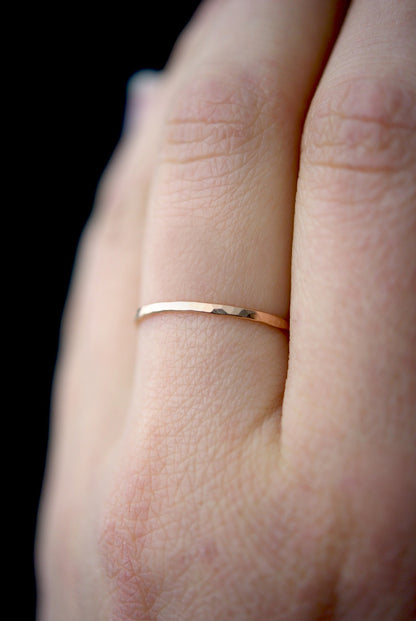 Medium Thick Ring, Solid 14K Rose Gold