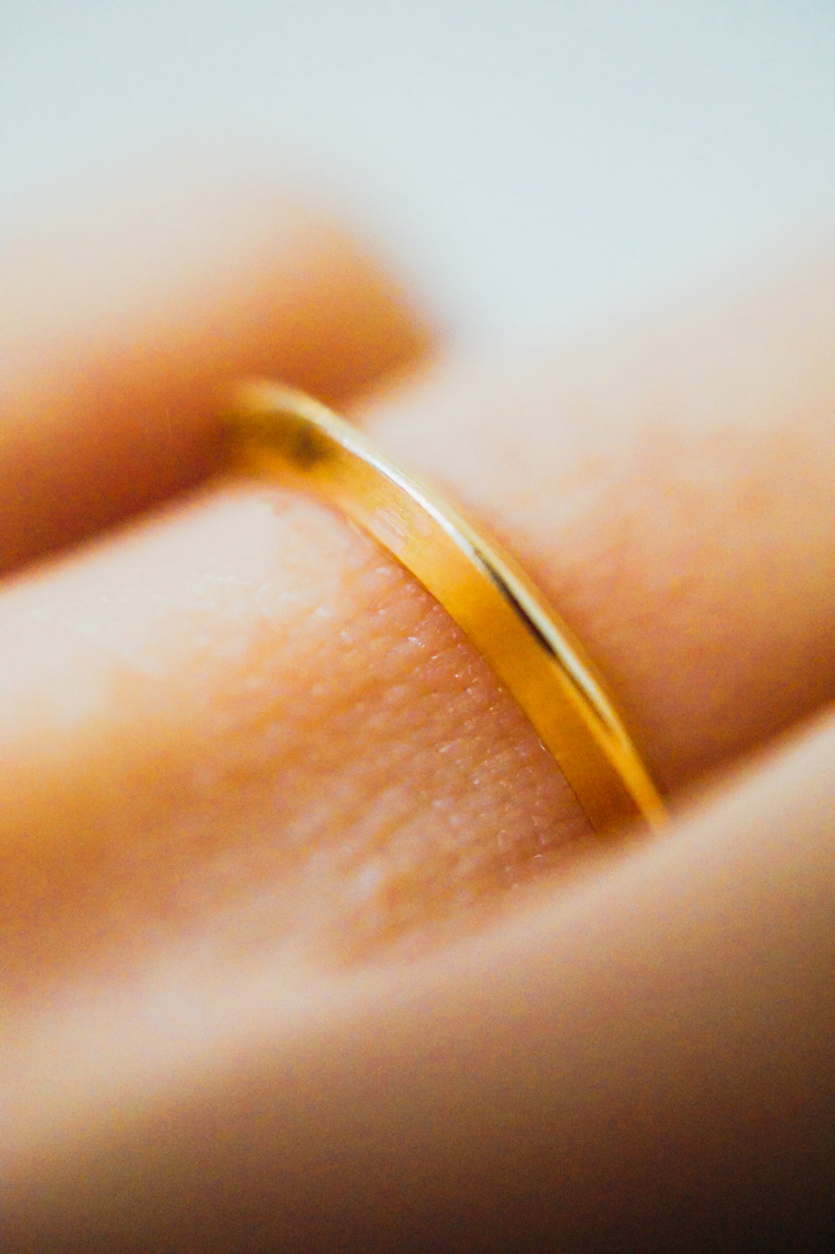 Thick Triangle Ring, Solid 14K Gold