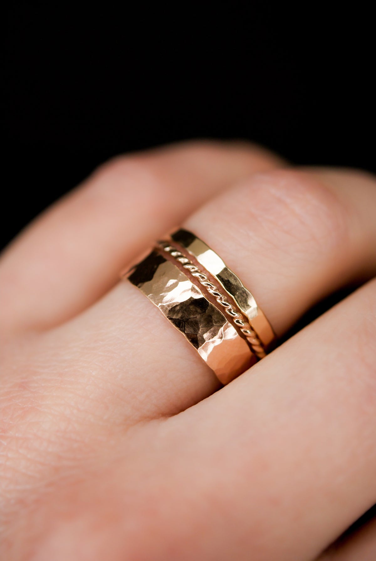 Essential Set of 3 Stacking Rings, Gold Fill, Rose Gold Fill or Sterling Silver