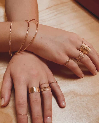 Lined Bangle Bracelet, Gold Fill, Rose Gold Fill, or Sterling Silver