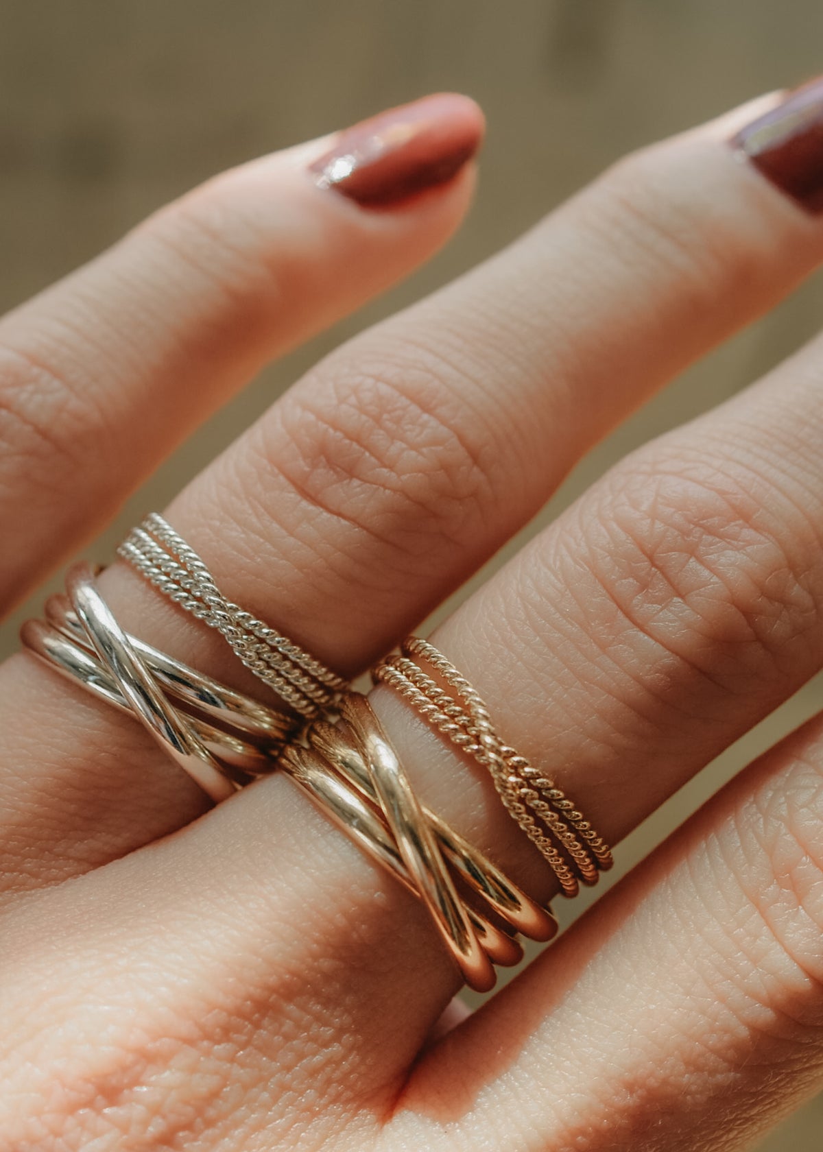 Twist Overlap Ring, 14K Rose Gold Fill