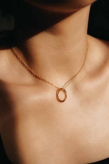 Interlocking Set of 2 Necklace, Gold Fill, Rose Gold Fill or Sterling Silver