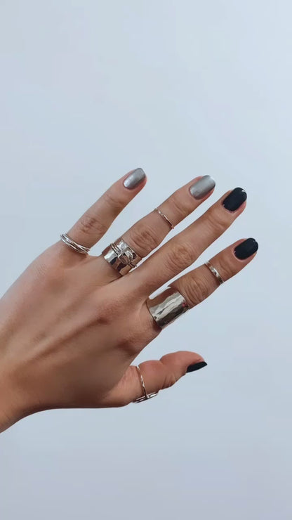 Small Shield Ring, Sterling Silver