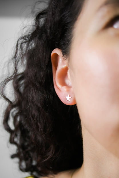 Star Stud Earrings, Gold Fill, Rose Gold Fill or Sterling Silver