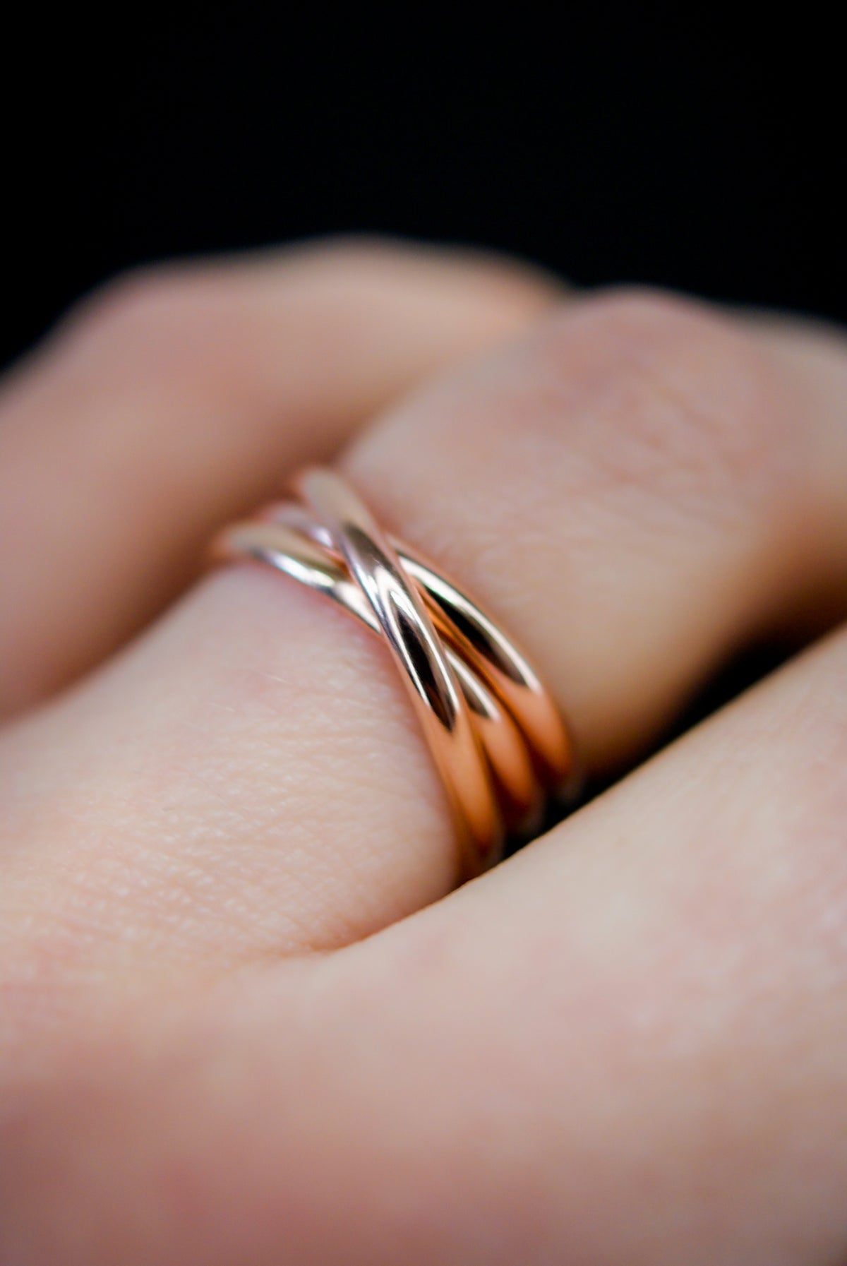 Overlap Ring, Solid 14K Rose Gold